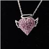 Image 5 : 2pc Sterling Silver Pink Heart Pendant Necklaces