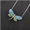 Image 2 : 3pc Sterling Silver and Swarovski Crystal Dragonfly Pendant Necklaces