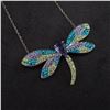 Image 8 : 3pc Sterling Silver and Swarovski Crystal Dragonfly Pendant Necklaces