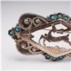 Image 2 : Vintage Sterling Silver Brooch with Turquoise Beads, Leaping Deer Design