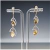 Image 3 : Pair of 14K Two-Tone Gold 0.70ctw Diamond Dangle Earrings