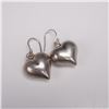 Image 5 : 2 Pairs of Drop Earrings, Silver Hearts and Rhinestone