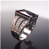 Image 4 : Sterling Silver Ring, Rectangular Red Gemstone