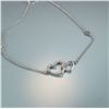 Image 2 : 18k White Gold 0.09ctw Diamond Interlocking Hearts Bracelet