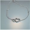 Image 3 : 18k White Gold 0.09ctw Diamond Interlocking Hearts Bracelet