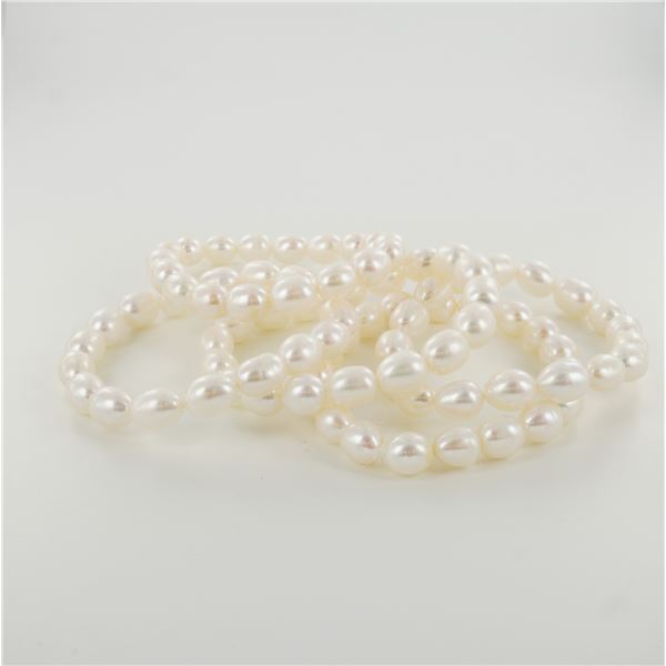 5pc Freshwater Pearl Expandable Bracelets
