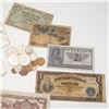 Image 2 : 7pc Assorted Vintage International Banknotes & Coins