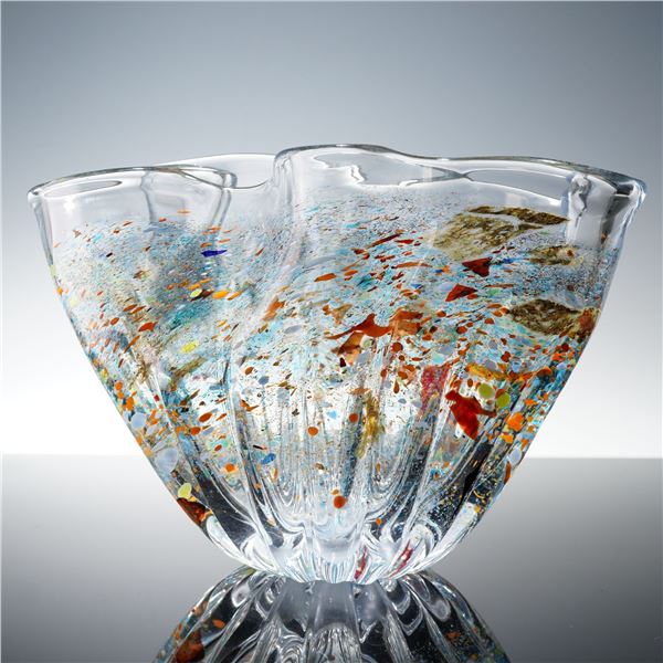 Ion Tamaian Studio Art Glass Vase, Signed