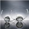 Image 5 : 2pc Art Glass Centerpiece Bowls with Controlled Bubble Bases
