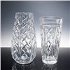 Image 1 : 2pc Waterford Crystal Geometric Diamond Cut Vases