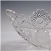 Image 4 : 3pc Starburst and Floral Cut Glass Basket and Bowls