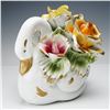 Image 3 : Capodimonte Floral Swan Gilt Centerpiece