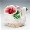 Image 2 : Capodimonte Porcelain Swan with Flowers