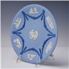 Image 4 : 2pc Wedgwood Blue Jasperware Plate and Covered Box