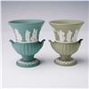 Image 1 : 2pc Wedgwood Jasperware Miniature Urn Form Vases