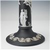 Image 2 : 2pc Wedgwood Black Basalt Jasperware Candlesticks