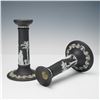 Image 3 : 2pc Wedgwood Black Basalt Jasperware Candlesticks