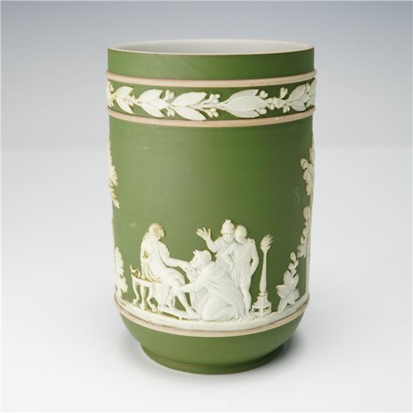 Wedgwood Green Jasperware Classical Relief Cup