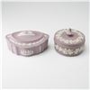Image 1 : 2pc Wedgwood Lilac Jasperware Lidded Boxes