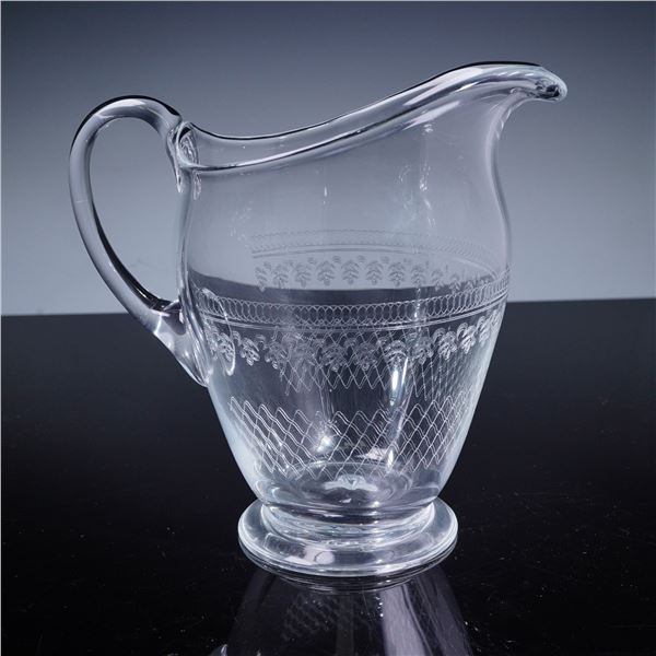 A 'Lady Hamilton' / 'Pall Mall' Etched Glass Pitcher