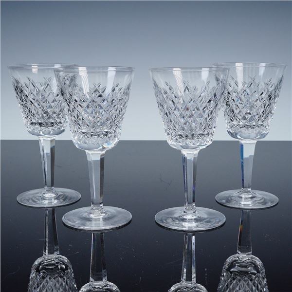 4pc Waterford Crystal Claret Wine Glasses, Alana Pattern