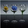 Image 2 : 6pc Hand Painted Floral Balloon Wine Goblets