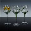 Image 3 : 6pc Hand Painted Floral Balloon Wine Goblets