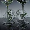 Image 4 : 6pc Hand Painted Floral Balloon Wine Goblets