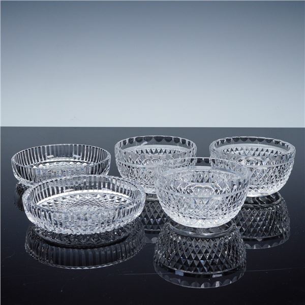 5pc Cut Crystal Bowls and Dishes, Including Waterford Colleen Bowls