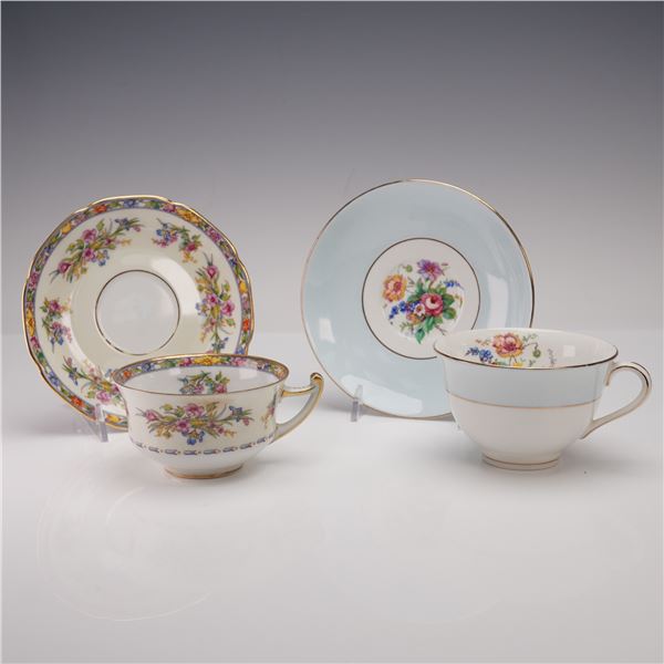 2 Colclough and Macy's Floral Teacup and Saucer Sets