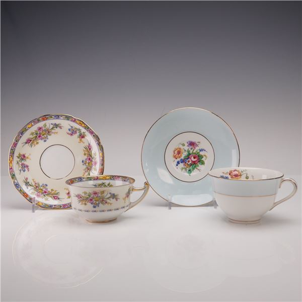 2 Colclough and Macy's Floral Teacup and Saucer Sets