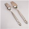 Image 2 : 2pc Georg Jensen Sterling Silver Luncheon Forks, Acorn