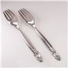 Image 2 : 2pc Georg Jensen Sterling Silver Dinner Forks, Acorn