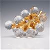 Image 3 : Swarovski Crystal Bunch of Grapes with Gold Leaf