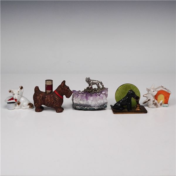 5pc Collectible Animal Figurines- Card Holder, Lighter, Pin Cushion + More