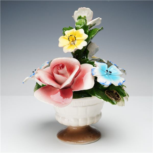 Nuova Capodimonte Porcelain Floral Arrangement Sculpture