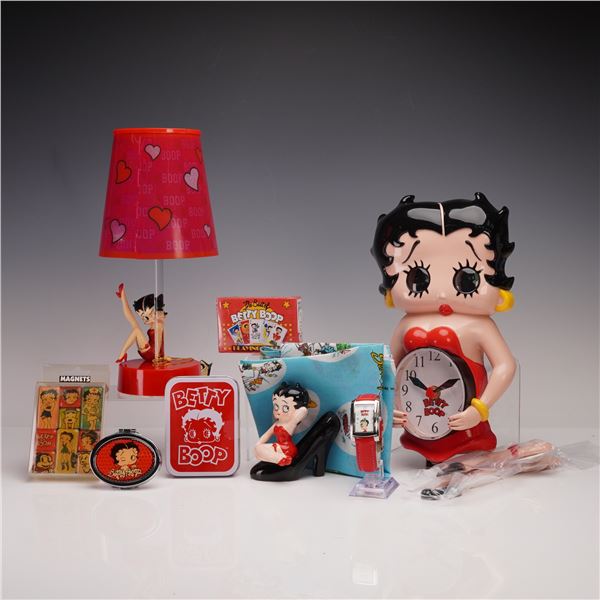 9pc Betty Boop Character Collectibles including Clock, Lamp, Watch + More