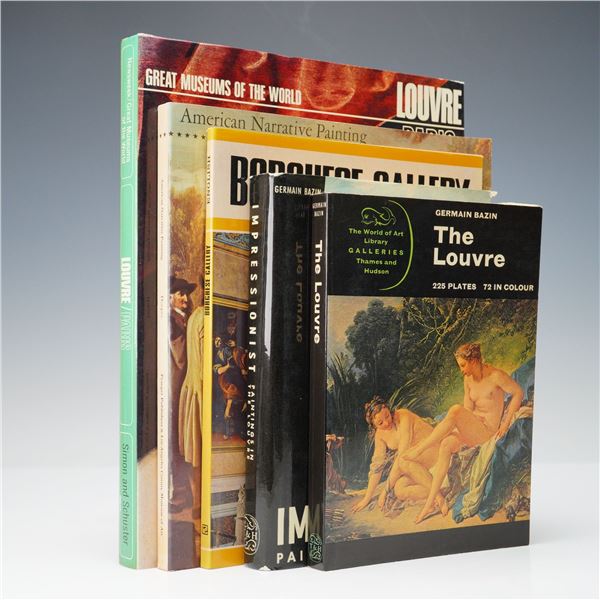 5pc Art Books: Louvre, Borghese Gallery, and American Narrative Painting