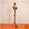 Image 1 : Hollywood Regency Italian Gilt Style Metal Floral Floor Lamp