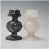 Image 4 : 32pc Carved Black and White Stone Chess Pieces