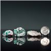 Image 9 : 3pc Mineral Specimens, Malachites on Quartz and Emerald in Matrix