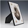 Image 3 : Enamel Portrait Frame with Antique Photograph on Convex Enamel Base