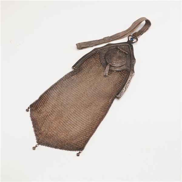 Silver Mesh Compact Frame Purse