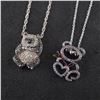 2pc Sterling Silver Bear Pendant Necklaces