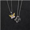 2pc Sterling Silver Butterfly Pendant Necklaces