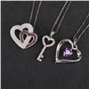 Image 1 : 3pc Sterling and Costume Heart Pendant Necklaces