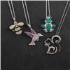 4pc Sterling Silver Animal Pendant Necklaces