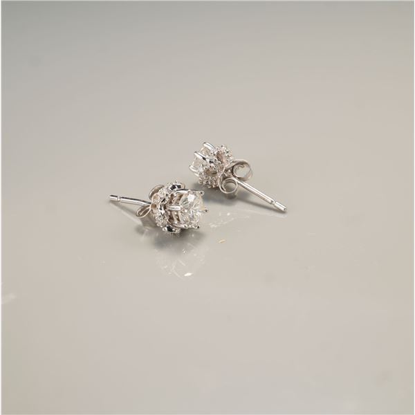 Pair of 14K White Gold 0.70ctw Diamond Stud Earrings
