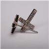 Image 3 : Pair of Sterling Silver Cross Stud Earrings with Clear Stones