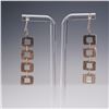 Image 1 : Pair of Sterling Silver Geometric Drop Earrings